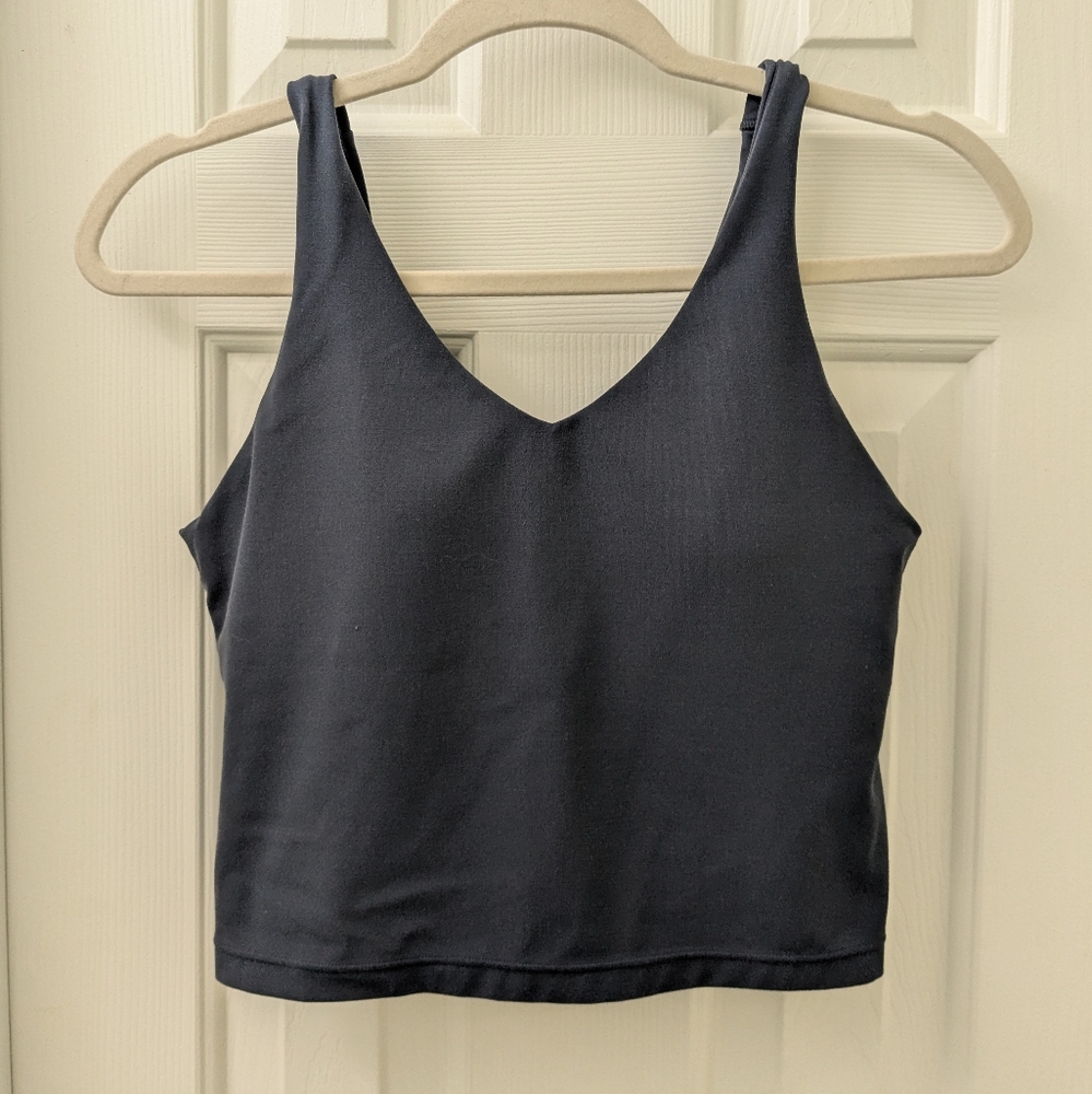 Athleta Transcend V Neck Crop Bra A-C size M Grey Gray (Cosmos)